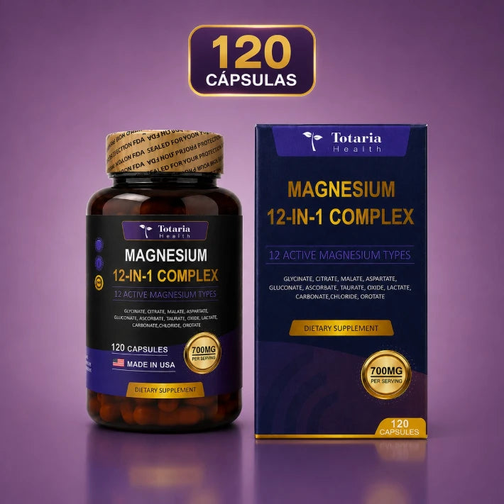 MAGNESIUM 12 EN 1 COMPLEX: La Única Fórmula con 12 Formas de Magnesio en Una Sola Cápsula