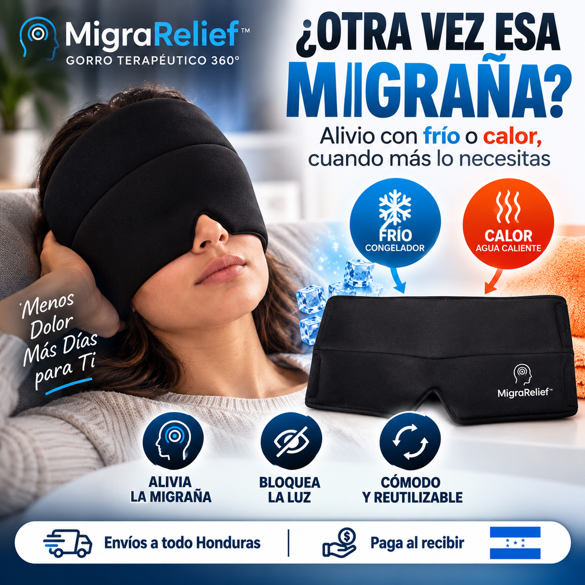 MigraRelief™ | Gorro Terapéutico Para Migraña Con Gel